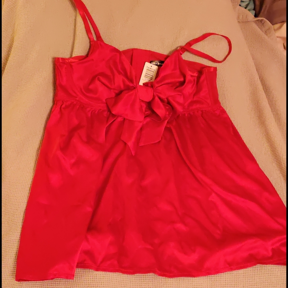 Sexy Torrid Red Satin Babydoll sz 2